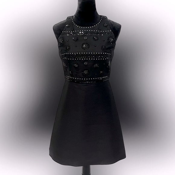Kate Spade Black Embellished A-line Dress in Black | Size 4 - Picture 1 of 9